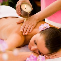 Candle massage with hot oils